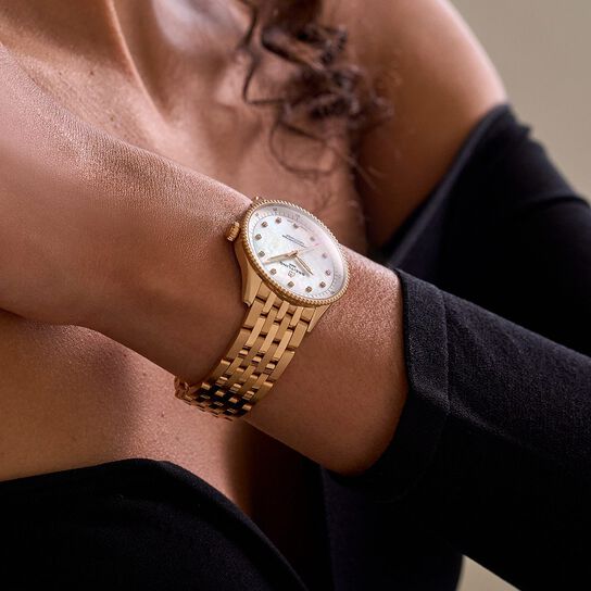 Breitling Navitimer Quartz 32 mm Red Gold and Diamond R77320E61A1R1 On Model image number 1